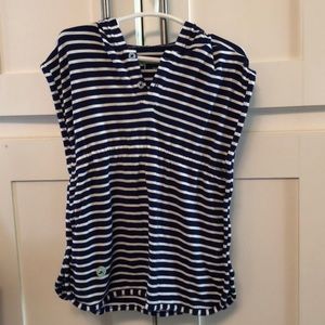 Shēdo lane blue and white striped tunic